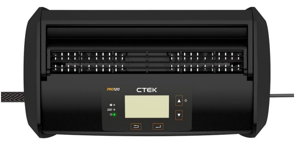 CTEK PRO120 12V  je najmočnejši profesionalni polnilec za svinčeve in LITIJEVE akumulatorje z močno 120A/12V podporo pri diagnostiki vozil