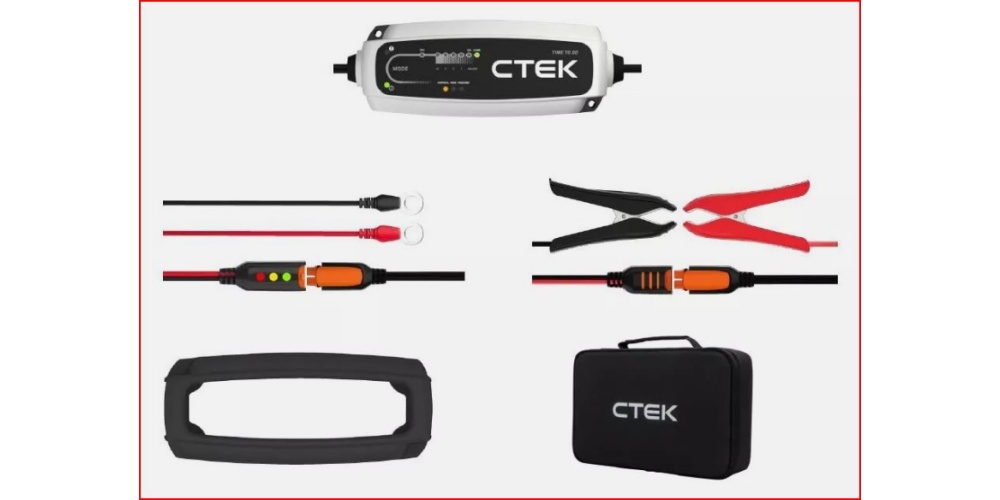 CT5 TIME TO GO 12V je KOMPLET: 5A polnilnik, prenosna torba, gumijasti ščitnik, komfort indikator-0,5m za M8 in čeljustmi za priklop - NOVOLETNO DARILO