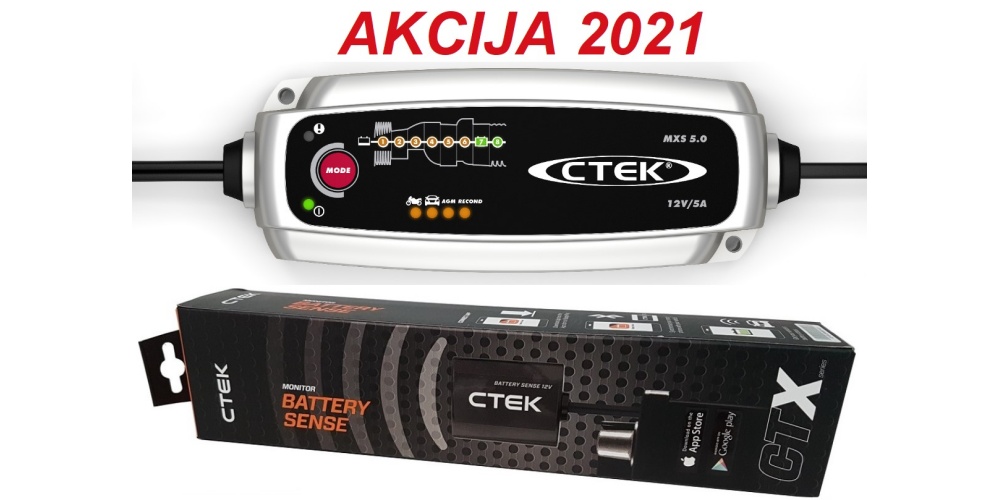 CTEK MXS 5.0 polnilec akumulatorja in CTX Battery Sense 12V za nadzor akumulatorja - PRIVARČUJETE 22,80 EUR