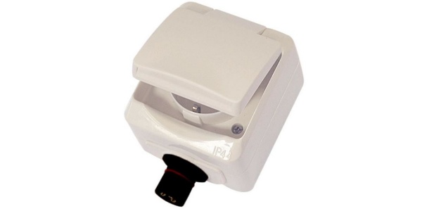 DEFA Outlet 230VAC Single Wall w/Cap PlugIn