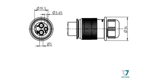 VTIKAČ za 6-24V 3-polni DIN9680