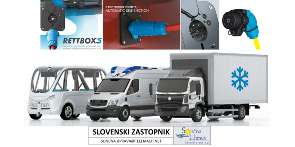 Rettbox-S je NAJMANJŠA vgradna vtičnica za AVTOMATSKI ODKLOP in za dovod 12/24V DC ali 220-250V AC 20A - z ZRAKOM !